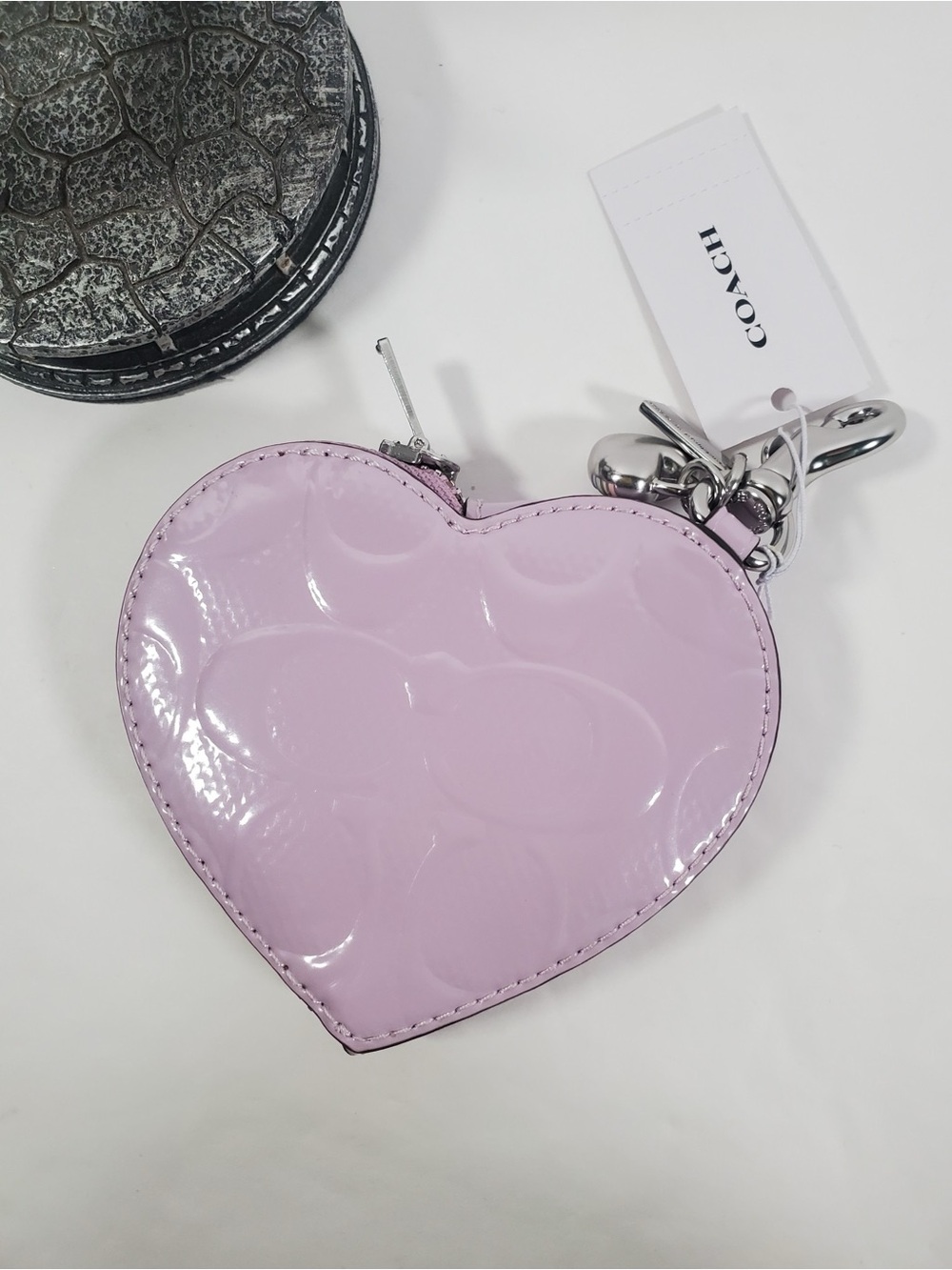 Bundle Coach Teri Shoulder Bag & Heart Bag Charm With Patent Signature NWT - Picture 3 of 14
